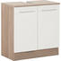 WASCHBECKENUNTERSCHRANK 60/62/33 cm - Chromfarben/Eichefarben, Design, Holzwerkstoff/Metall (60/62/33cm) - Xora WASCHBECKENUNTERSCHRANK 60/62/33 cm - Chromfarben/Eichefarben, Design, Holzwerkstoff/Metall (60/62/33cm) - Xora