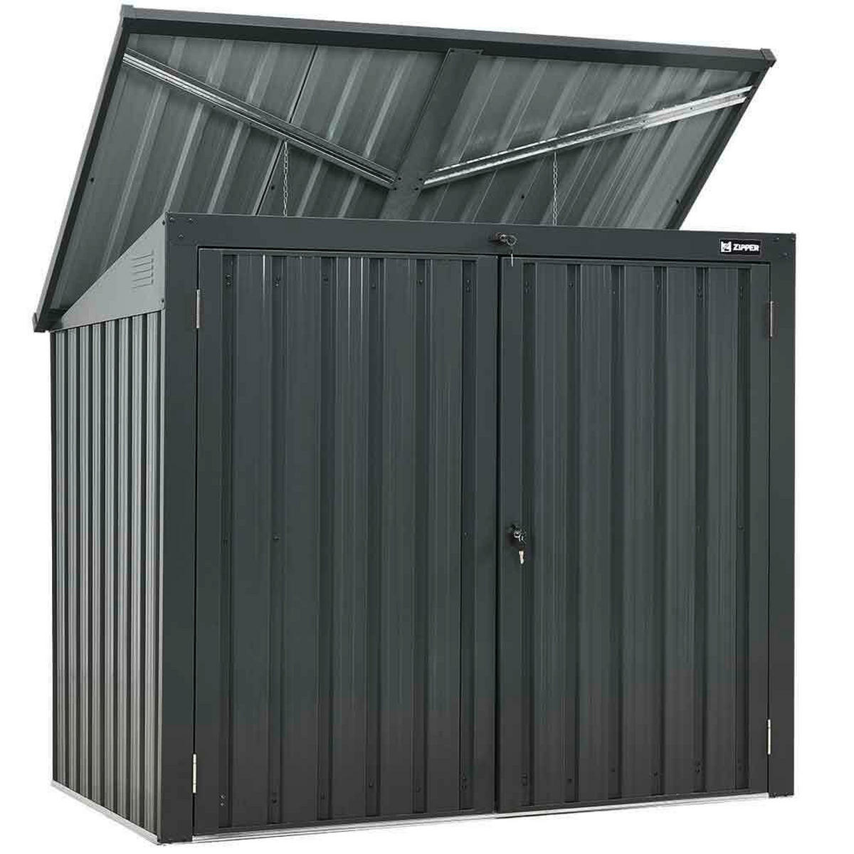 MÜLLTONNENBOX - Anthrazit, Basics, Metall (158/134/101cm)