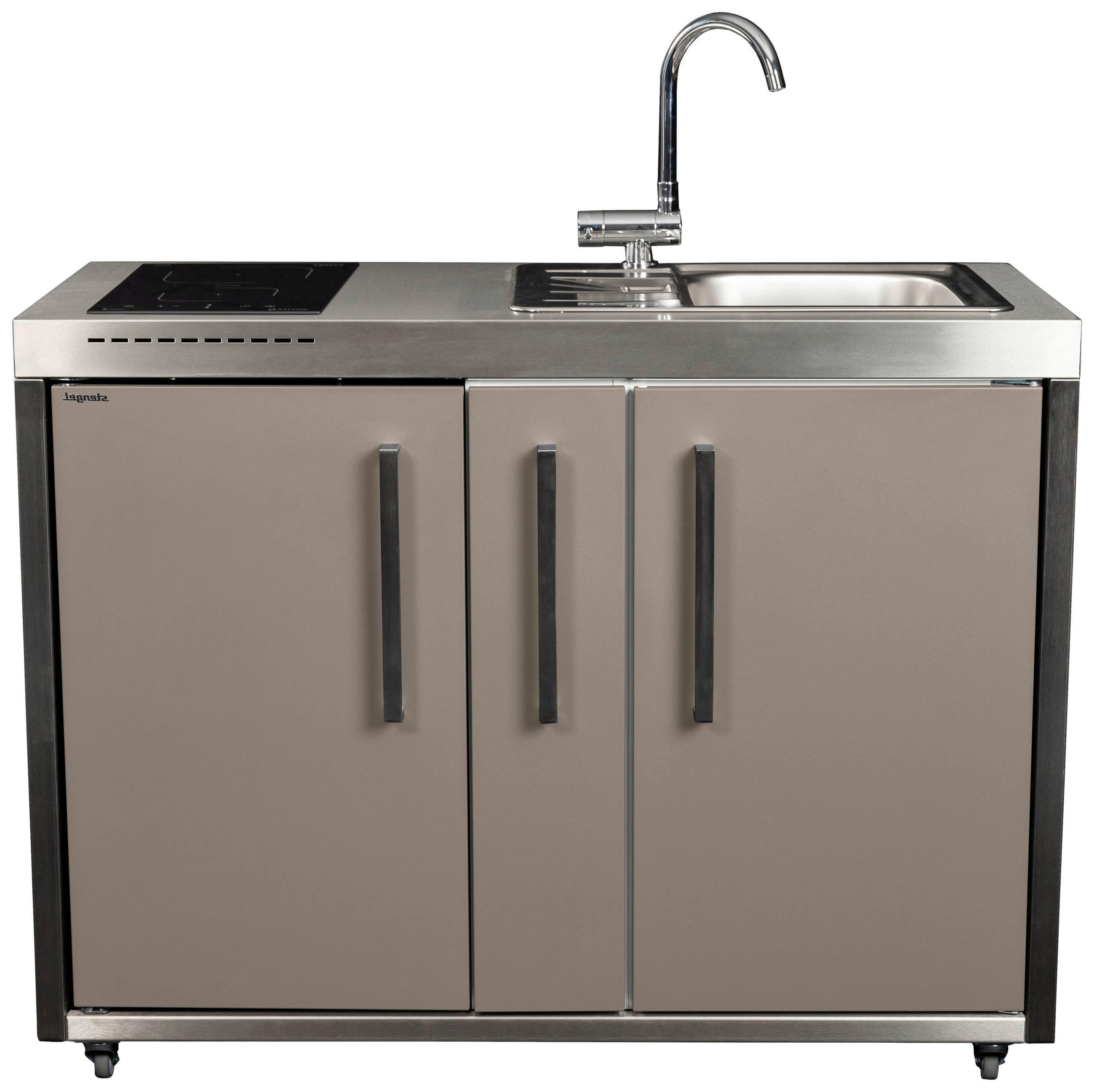 OUTDOORKÜCHE  - Sandfarben/Edelstahlfarben, Basics, Metall (127/98/62cm)