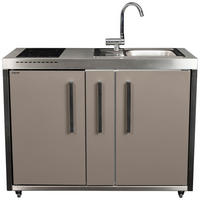 OUTDOORKÜCHE  - Sandfarben/Edelstahlfarben, Basics, Metall (127/98/62cm)