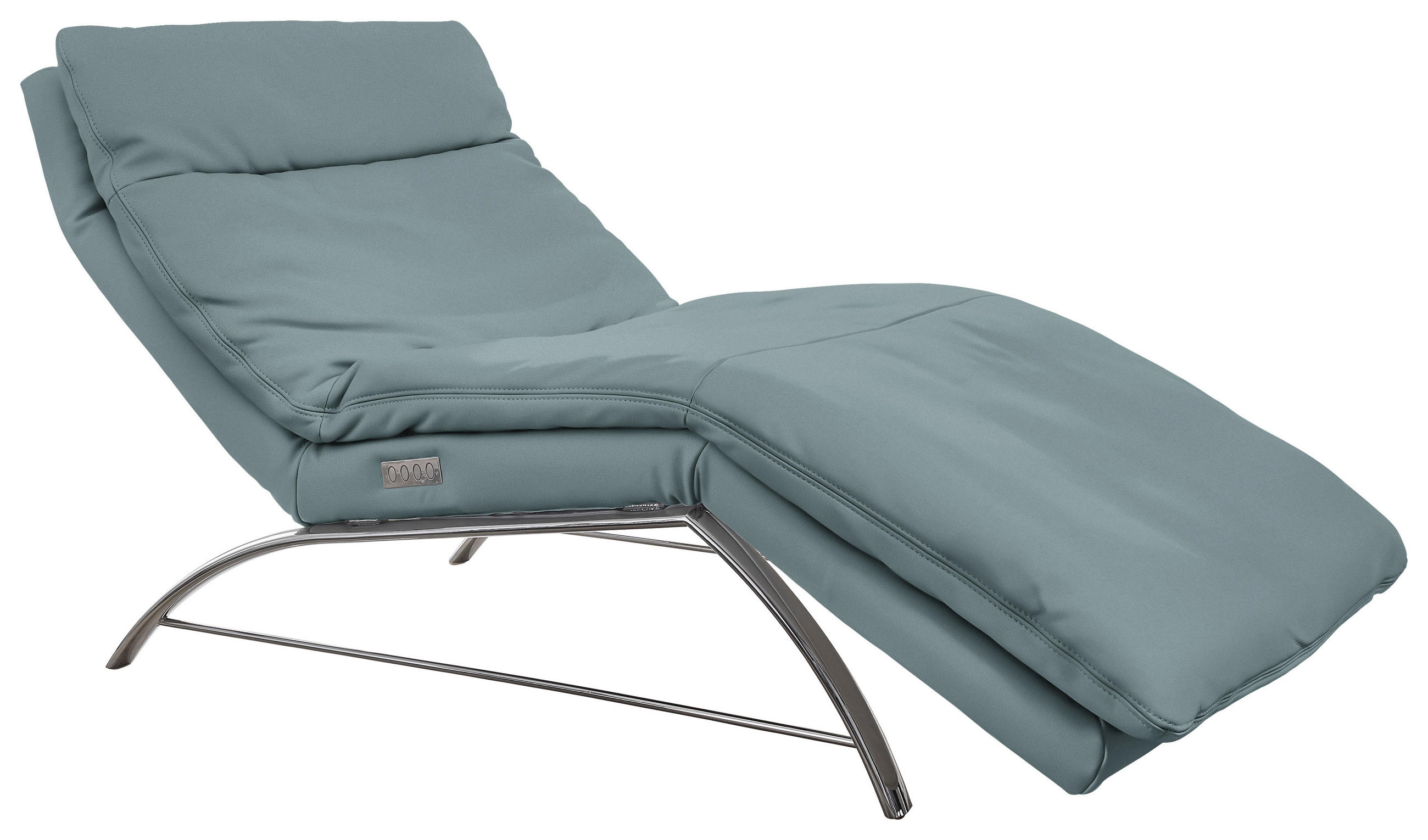 RELAXLIEGE in Echtleder Blau  - Blau/Alufarben, Basics, Leder (95/91/170cm) - Chilliano