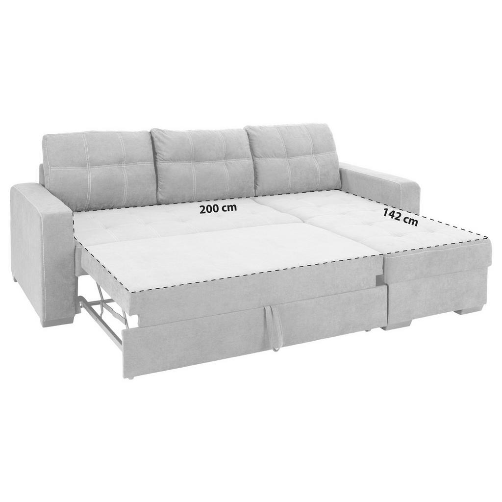 Thumbnail - Livetastic Ecksofa, Dunkelgrau, Textil, 3-Sitzer, Ottomane rechts, seitenverkehrt montierbar, L-Form, 240x160 cm, Made i...