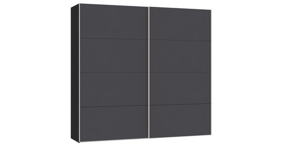 SCHWEBETÜRENSCHRANK  in Anthrazit, Schwarz  - Edelstahlfarben/Anthrazit, Design, Holzwerkstoff (253/236/65cm) - Carryhome