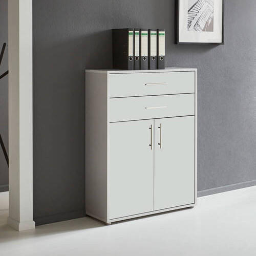AKTENSCHRANK 84,5/114/33 cm  - Weiß/Grau, MODERN, Holzwerkstoff (84,5/114/33cm) - MID.YOU