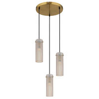 HÄNGELEUCHTE KAROLO 35/120 cm   - Goldfarben/Schwarz, KONVENTIONELL, Glas/Textil (35/120cm) - Globo