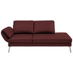 RÉCAMIERE in Echtleder Rot  - Chromfarben/Rot, Design, Leder/Metall (209/85-109/95-16cm) - Dieter Knoll