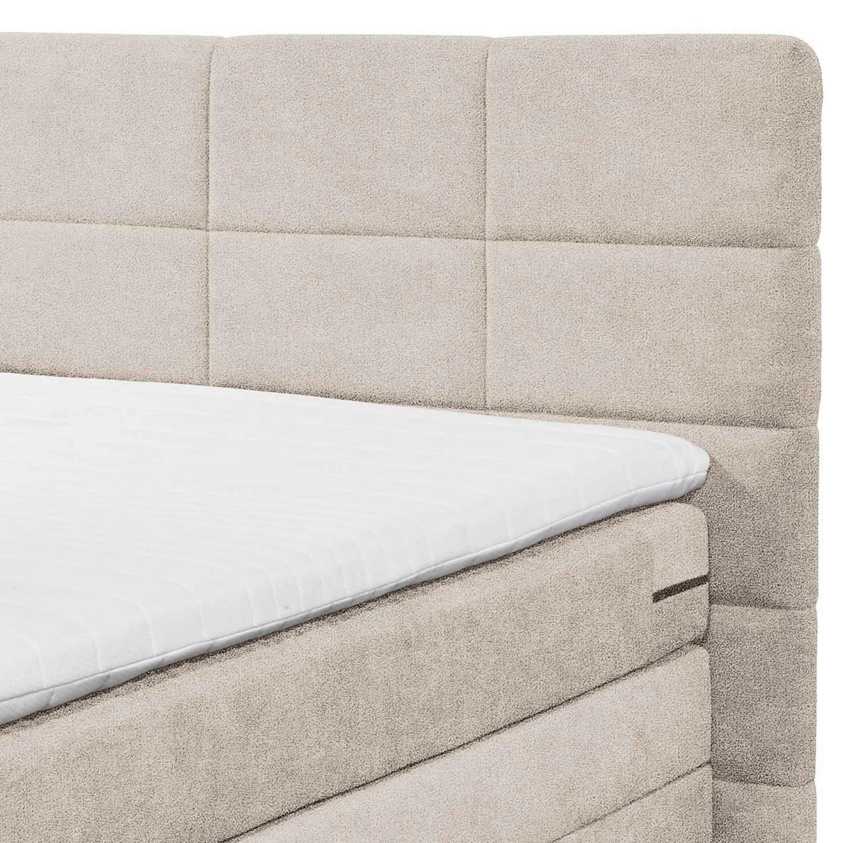 BOXSPRING-ÁGY 180/200 cm  homok  - homok, Konventionell, műanyag/textil (180/200cm) - MID.YOU