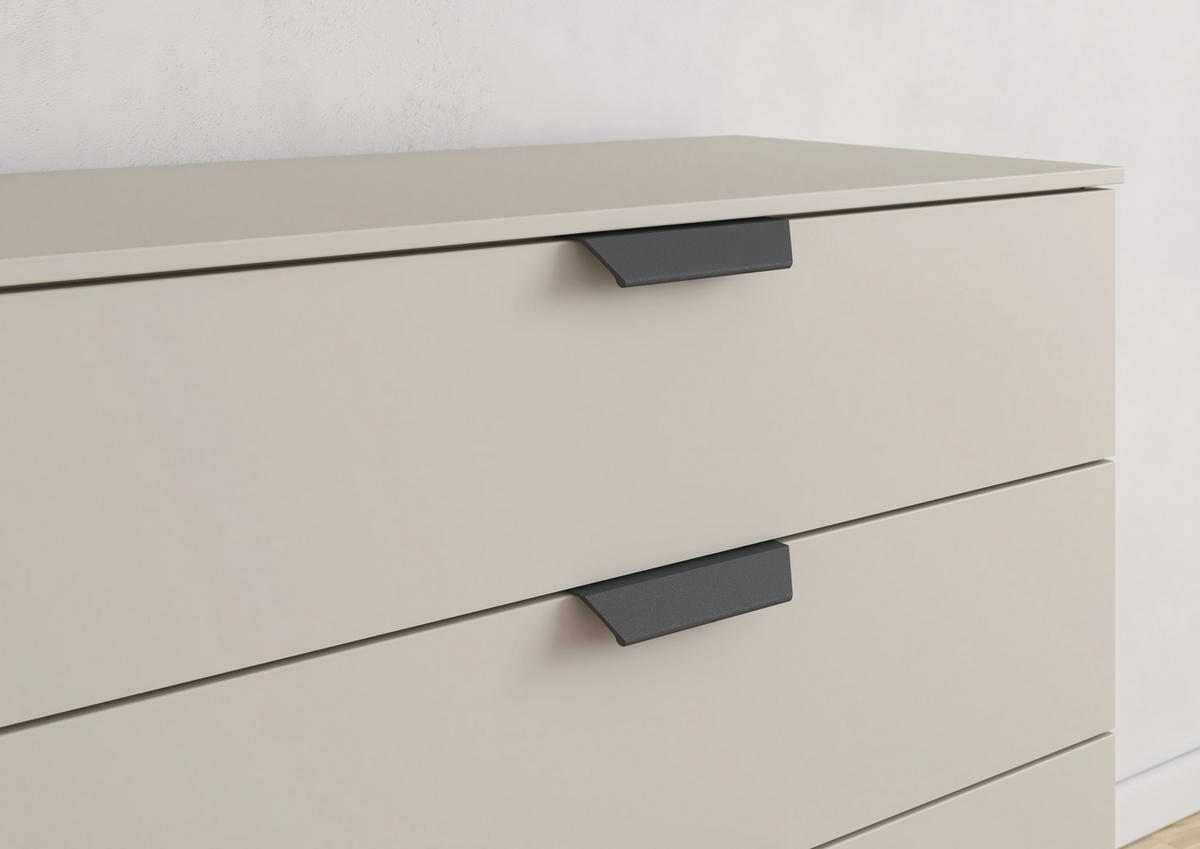 KOMMODE  in 80/81/42 cm  - Champagner/Dunkelgrau, Design, Holzwerkstoff/Metall (80/81/42cm) - Carryhome