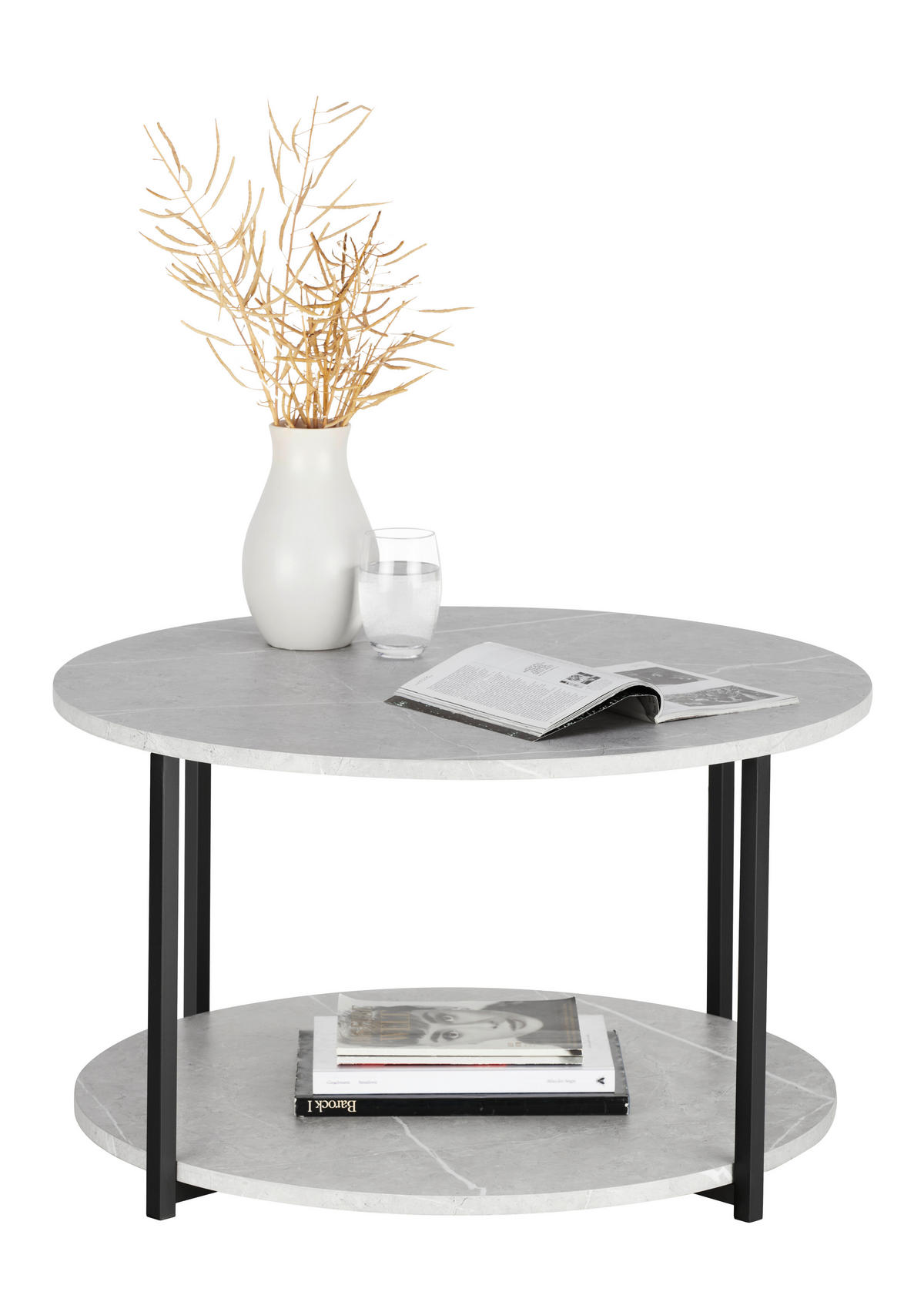 KLUBSKA MIZA, svetlo siva  - črna/svetlo siva, Moderno, kovina/leseni material (80/80/45cm) - P & B