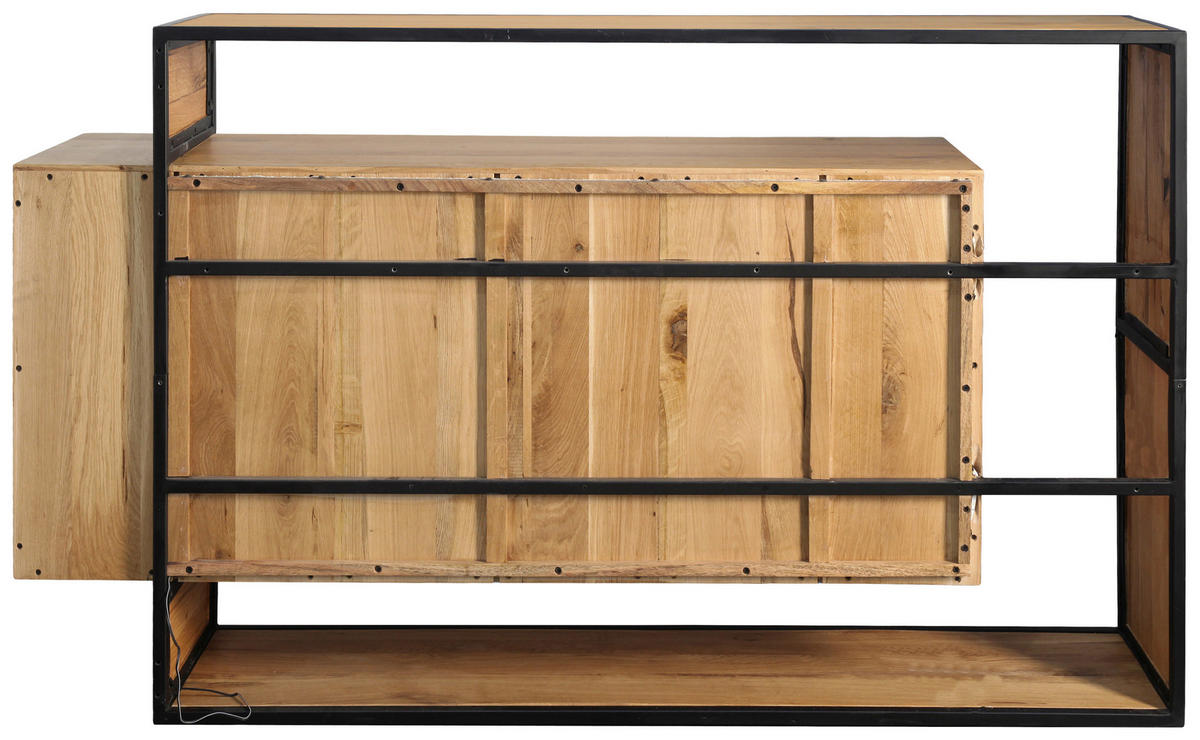SIDEBOARD  175/100/35 cm  - Eichefarben/Schwarz, LIFESTYLE, Holz/Metall (175/100/35cm) - Landscape