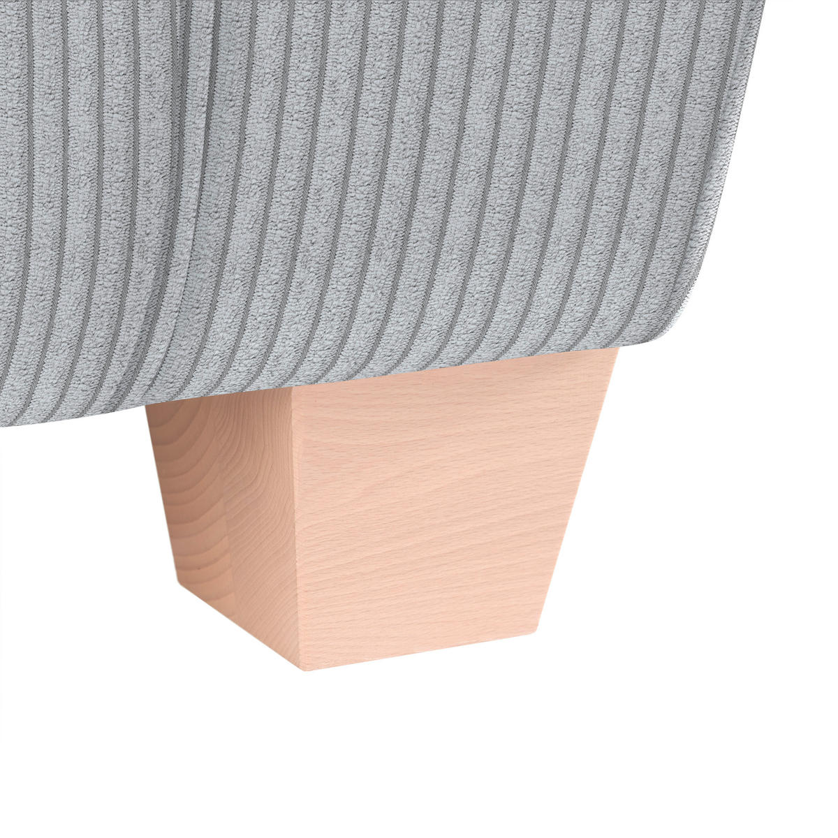 2-SITZER-SOFA in Cord Hellgrau  - Hellgrau/Naturfarben, Holz/Textil (190/70-85/95cm) - MID.YOU