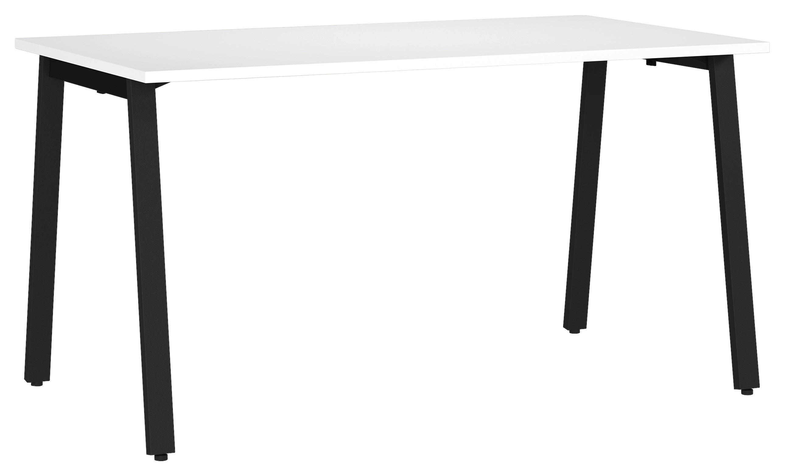 SCHREIBTISCH 140/80/75 cm  in Schwarz, Weiß  - Schwarz/Weiß, MODERN, Holzwerkstoff/Metall (140/80/75cm) - Novel