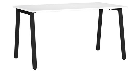 SCHREIBTISCH 140/80/75 cm  in Schwarz, Weiß  - Schwarz/Weiß, MODERN, Holzwerkstoff/Metall (140/80/75cm) - Novel