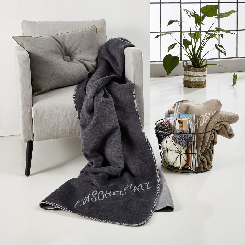Thumbnail - Novel Wohndecke Kuschelplatz Novel, Anthrazit, Silber, Textil, Uni, 150x200 cm, Textiles Vertrauen - Oeko-Tex®, Kettelra...
