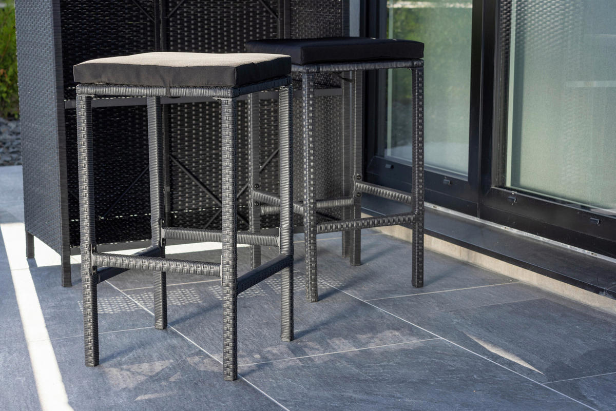 TRÄDGÅRDSBAR SET 5 delar    - svart, Modern, metall/textil (100/60/105cm) - Gardenson