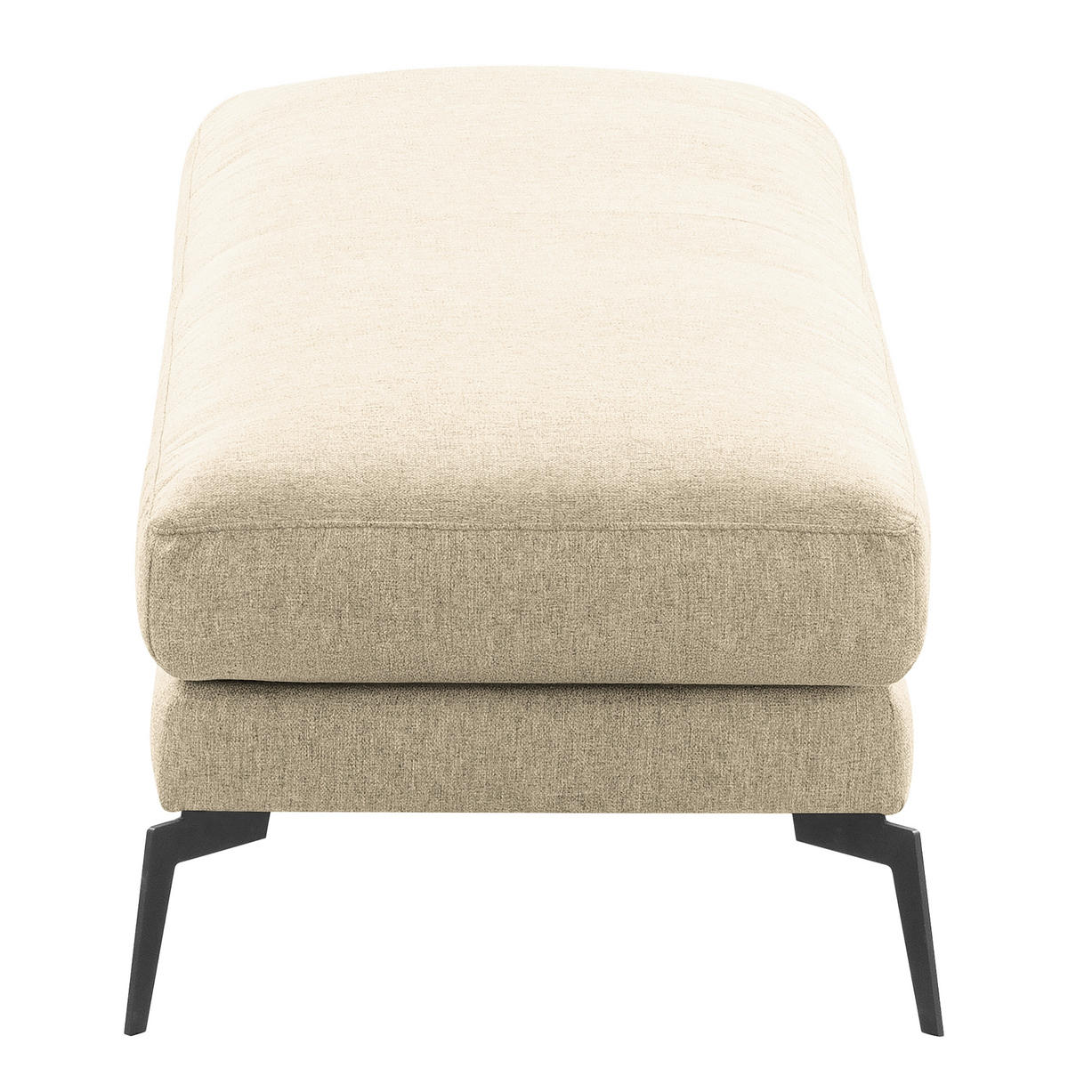 HOCKER BERLIN Webstoff Creme  - Creme/Schwarz, Design, Textil/Metall (163/46/62cm) - Livetastic