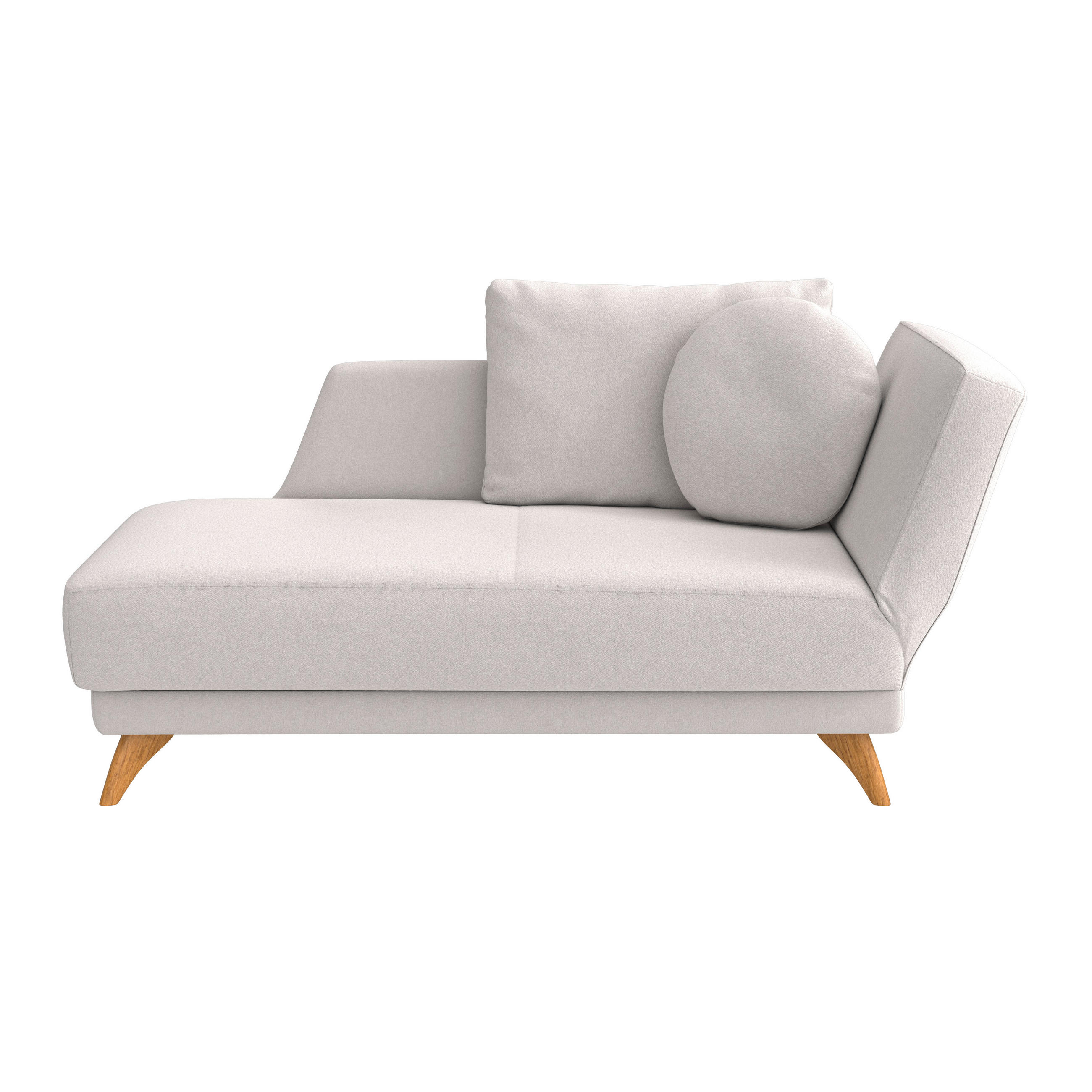 RÉCAMIERE in Flachgewebe Hellgrau  - Eichefarben/Hellgrau, Modern, Holz/Textil (205/74-87/94cm) - Bali