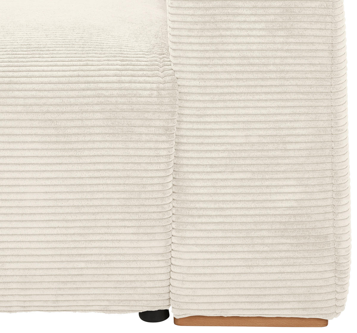 SCHLAFSOFA in Cord Creme  - Buchefarben/Creme, Konventionell, Holz/Kunststoff (255/86/123cm) - Livetastic
