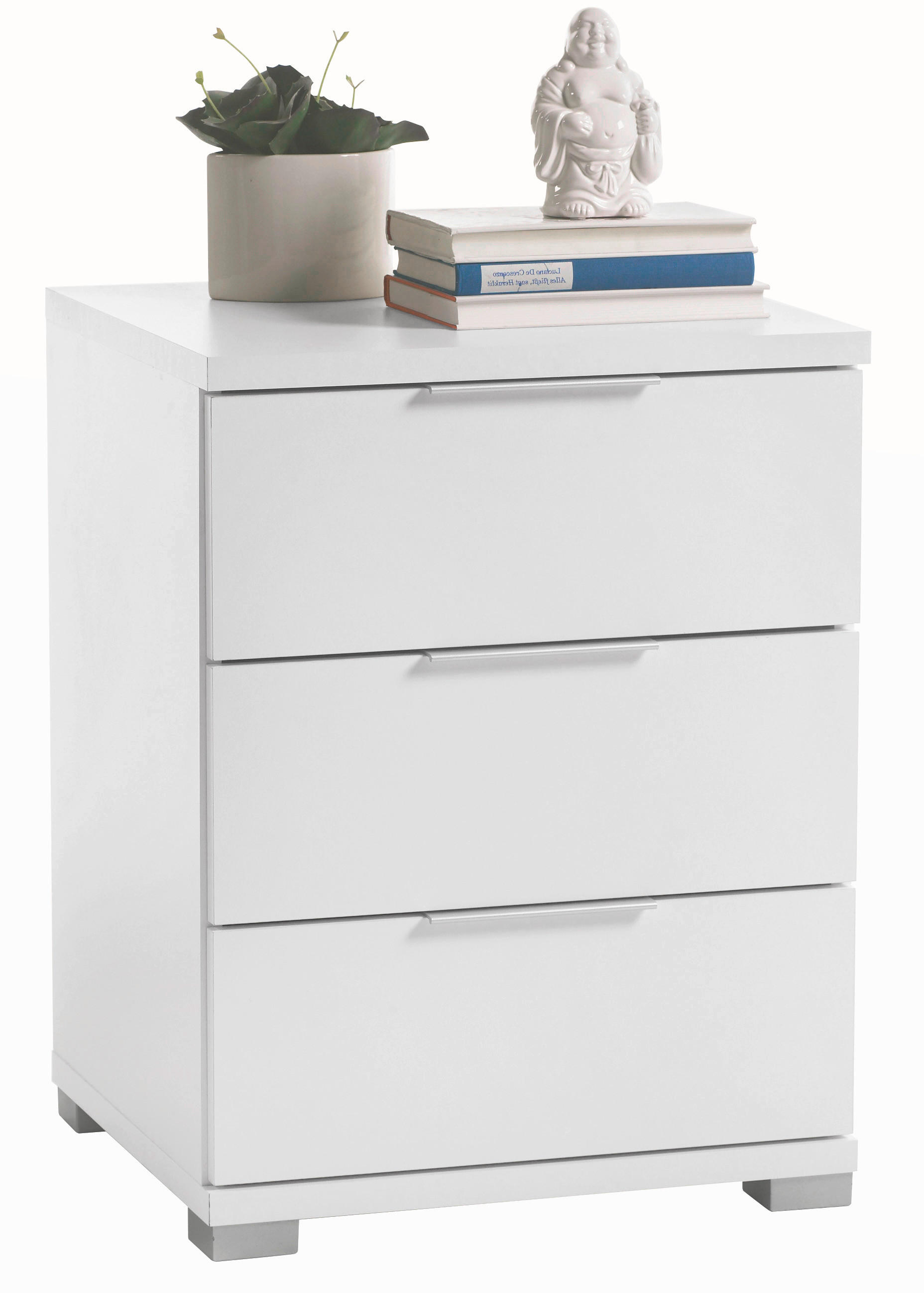 NOĆNI ORMARIĆ bijela - bijela/srebrne boje, Design, drvni materijal/plastika (46/61/42cm) - Boxxx