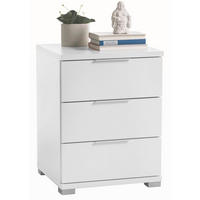 NOČNA OMARICA, bela  - srebrne barve/bela, Design, umetna masa/leseni material (46/61/42cm) - Boxxx