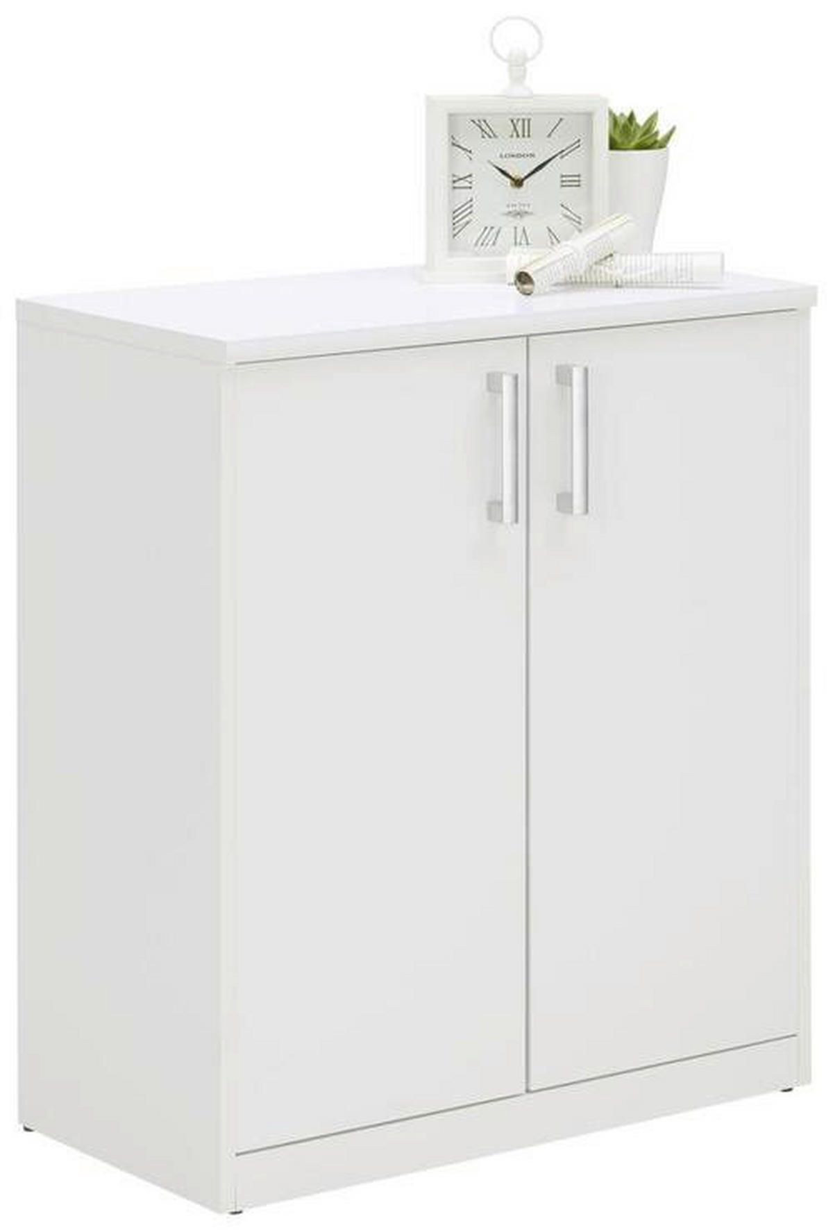 KOMMODE 72,0/84,0/36,0 cm  in Weiss  - Weiss/Silberfarben, Konventionell, Holzwerkstoff/Kunststoff (72,0/84,0/36,0cm) - Xora