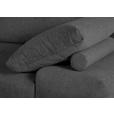 ECKSOFA Dunkelgrau Flachgewebe Rückenkissen, Rücken echt  - Dunkelgrau/Schwarz, KONVENTIONELL, Textil/Metall (240/310cm) - Carryhome