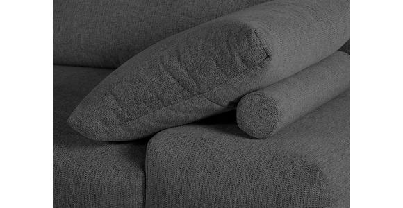 ECKSOFA Dunkelgrau Flachgewebe Rückenkissen, Rücken echt  - Dunkelgrau/Schwarz, KONVENTIONELL, Textil/Metall (240/310cm) - Carryhome