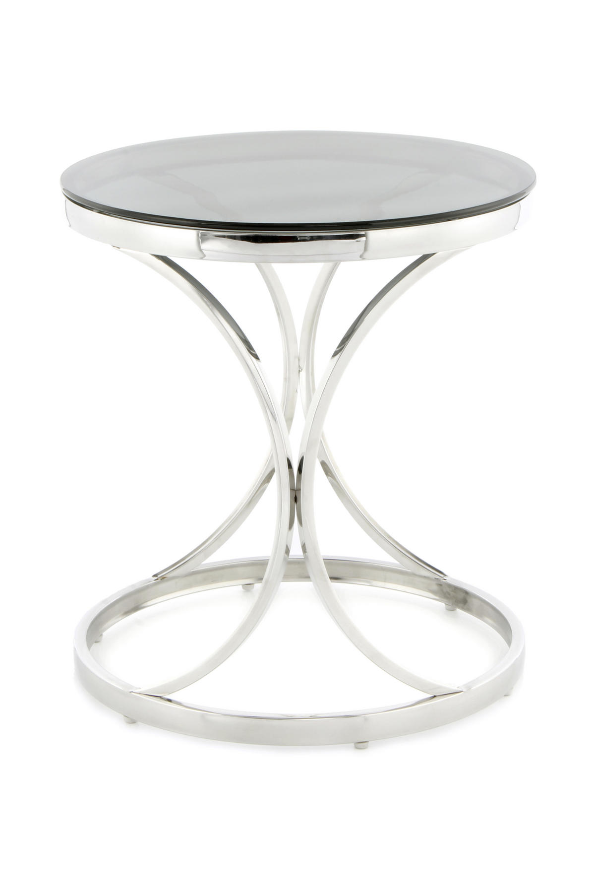 BEISTELLTISCH in Metall, Glas 50/50/55 cm  - Silberfarben/Schwarz, Basics, Glas/Metall (50/50/55cm) - Kayoom