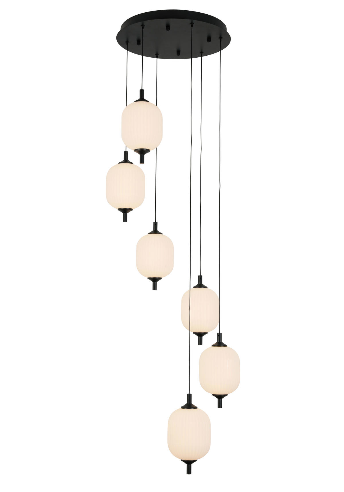 LED FÜGGŐLÁMPA 47/150 cm  - fekete/fehér, Trend, műanyag/fém (47/150cm) - Novel