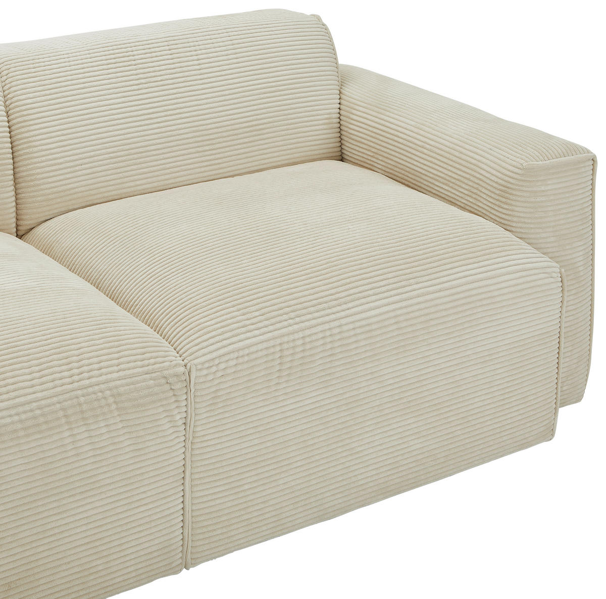 ECKSOFA in Cord Beige  - Beige/Schwarz, Design, Kunststoff/Textil (196/303cm) - Livetastic
