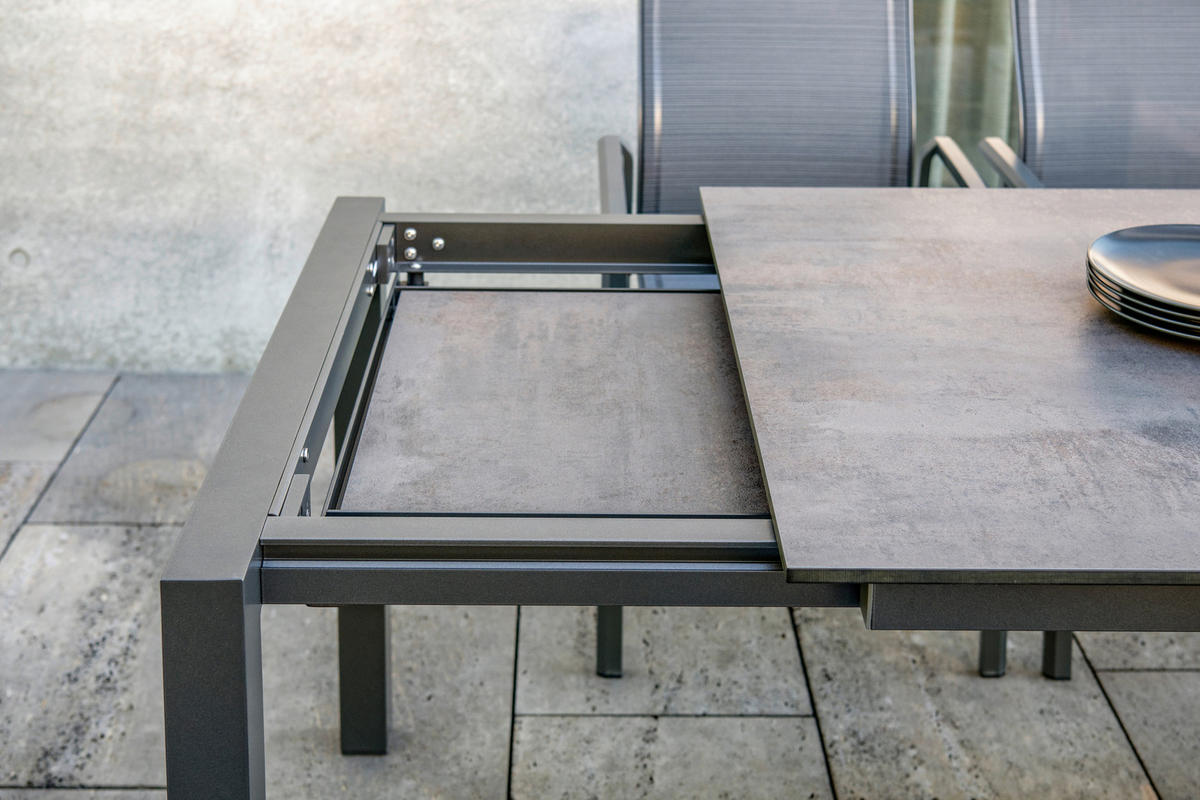 GARTENTISCH 160-210/90/75,5 cm Metall rechteckig  - Anthrazit/Grau, Design, Kunststoff/Metall (160-210/90/75,5cm) - Stern