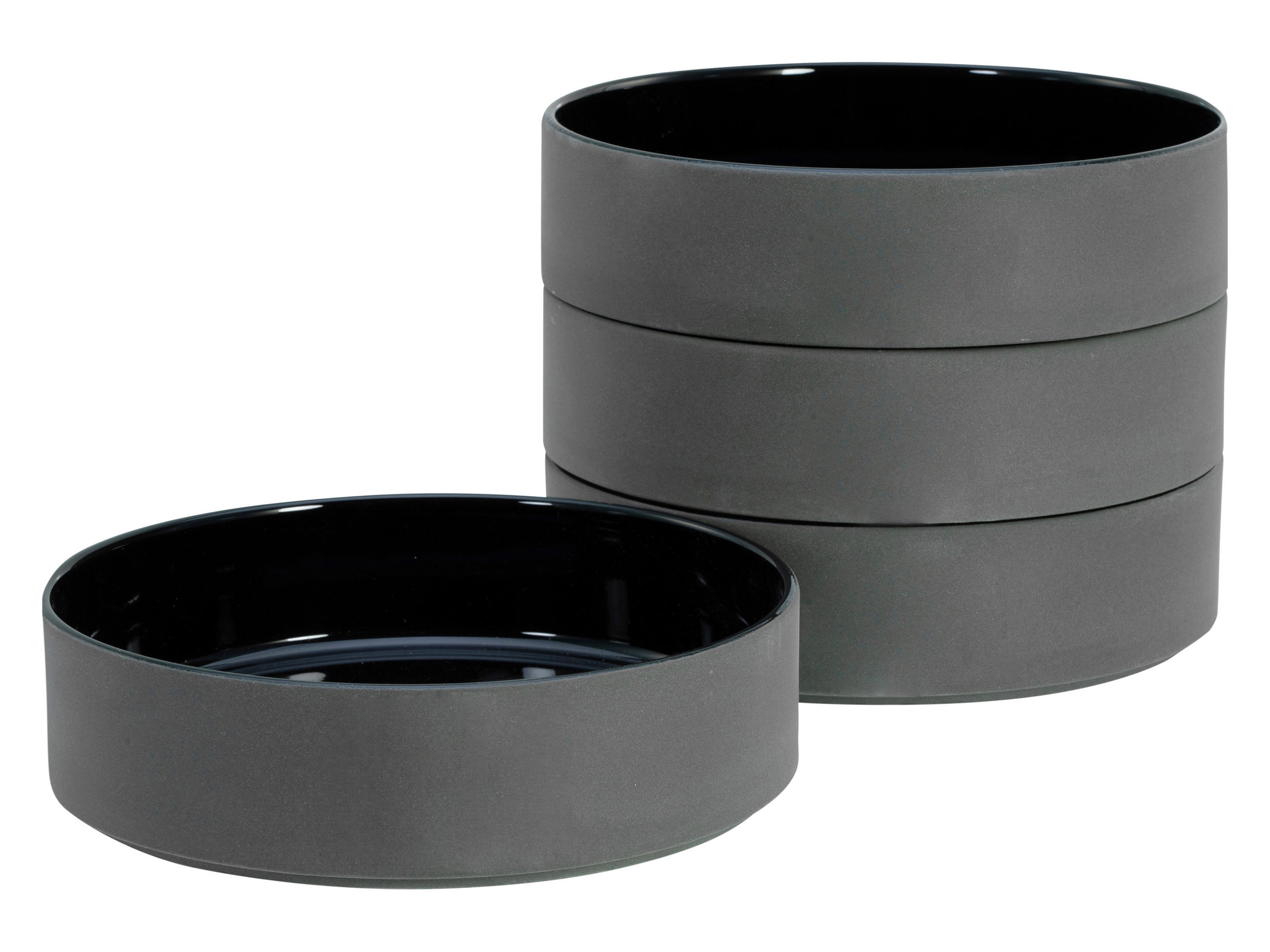 SET DJUPA TALLRIKAR Futuro 4 delar  - svart, Basics, keramik (19cm) - Creatable