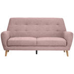 3-SITZER-SOFA Webstoff Rosa  - Eichefarben/Schwarz, Design, Holz/Kunststoff (200/105/84cm) - Carryhome