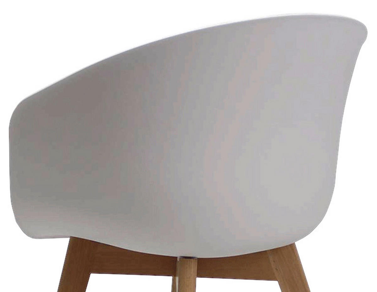 SADA ŽIDLÍ S PODRUČKAMI 4 kusy - bílá/přírodní barvy, Moderní, dřevo/plast (60/78,5/44cm) - MID.YOU