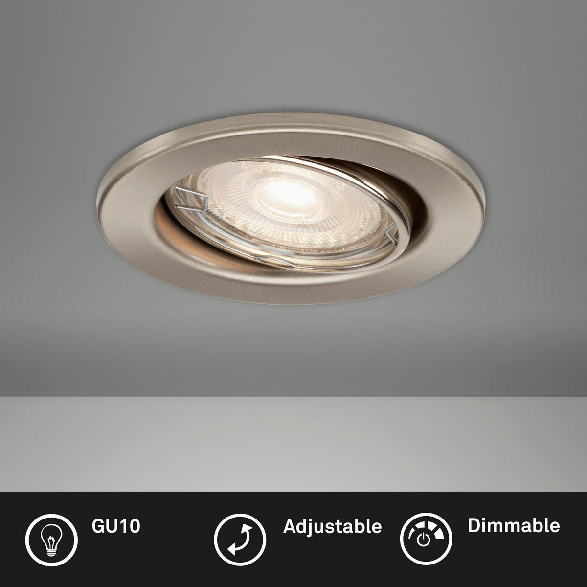 LED-PANEL   //3000 K// - barve niklja, Basics, kovina (8,6/7cm)