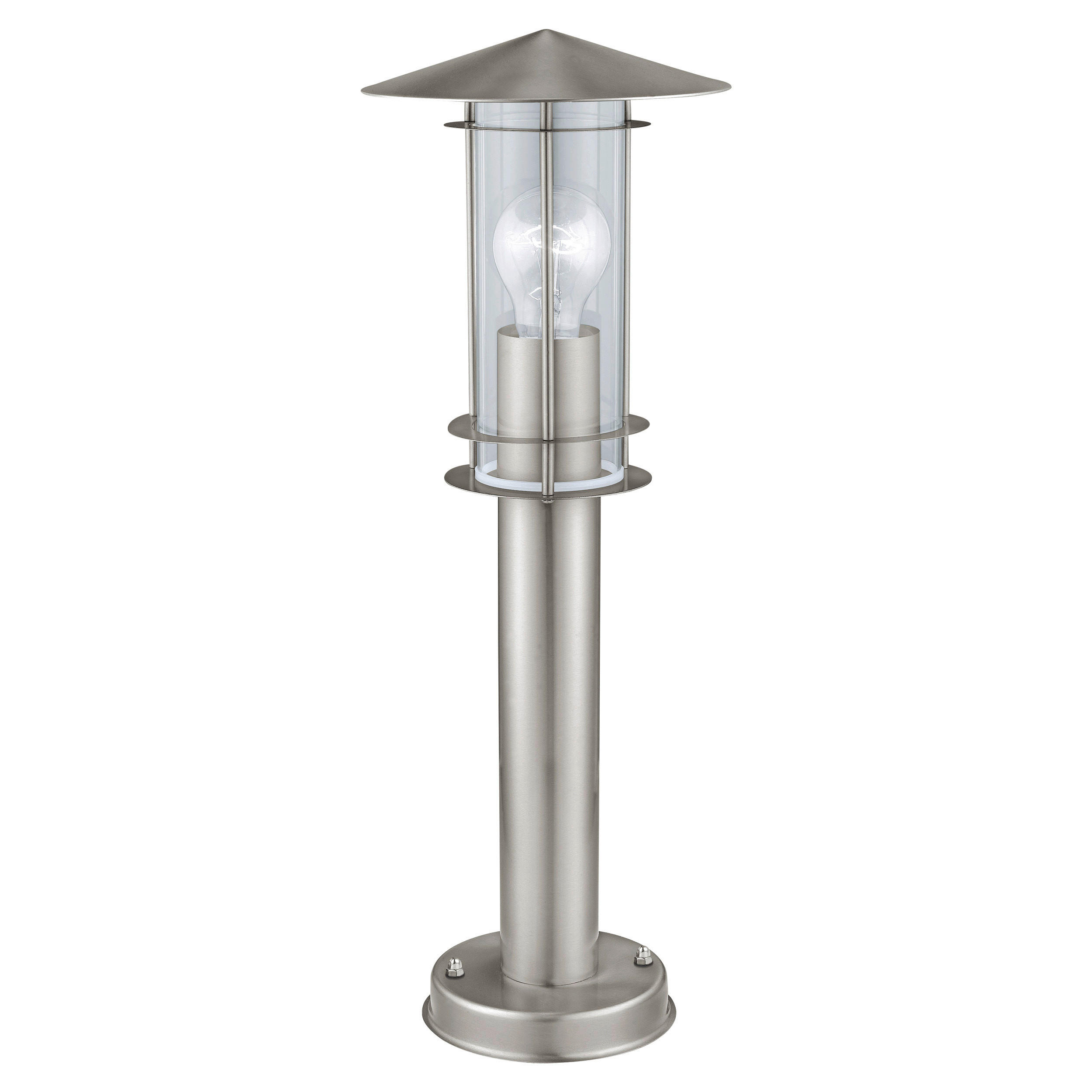 AUßENSTEHLEUCHTE 17,5/50 cm   - Klar/Edelstahlfarben, Basics, Glas/Metall (17,5/50cm) - Eglo