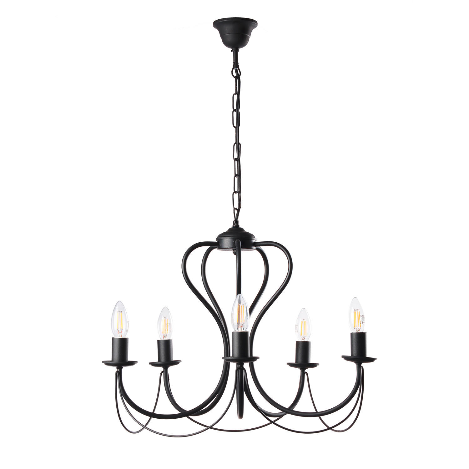 KRONLEUCHTER 55/105 cm   - Schwarz, Basics, Metall (55/105cm)