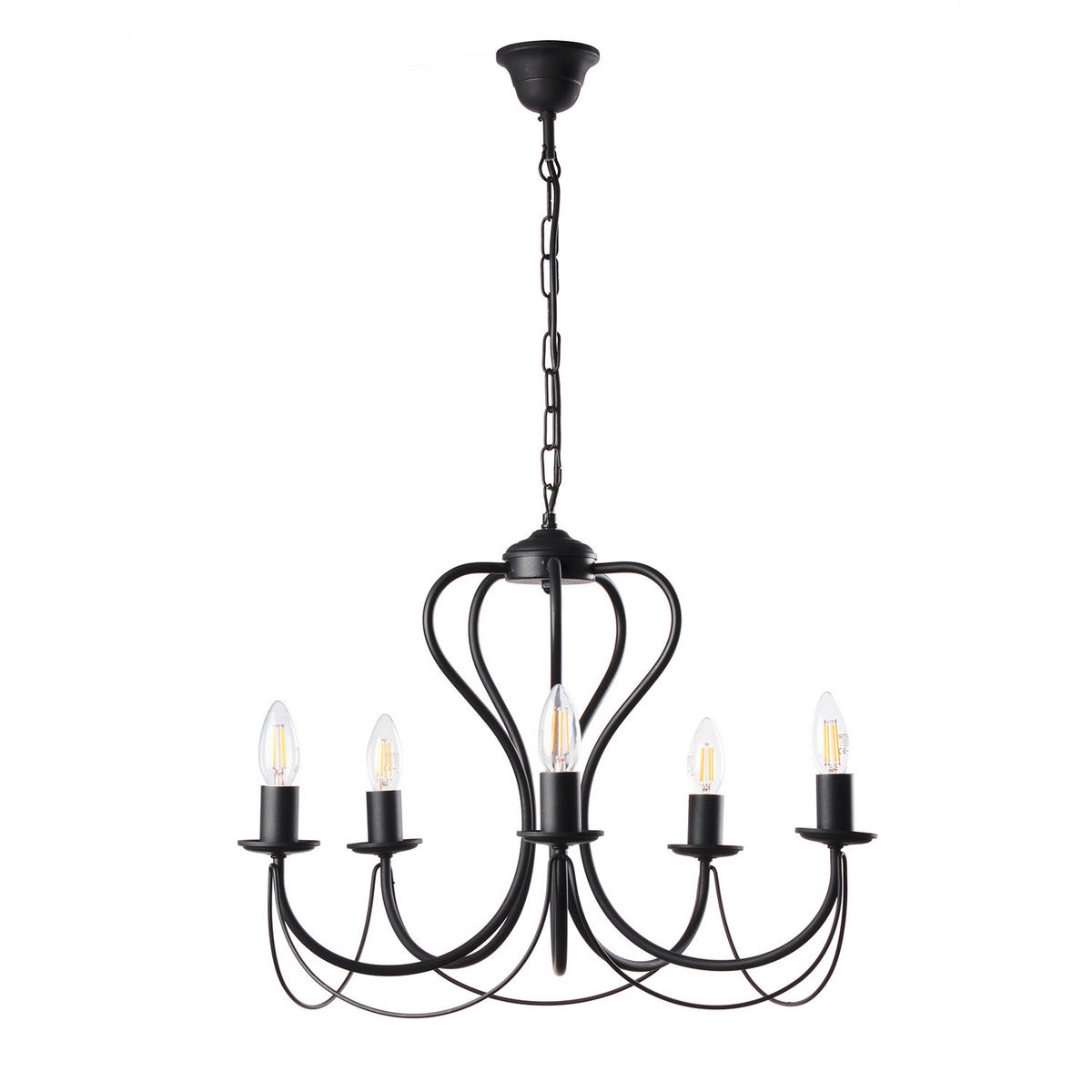 KRONLEUCHTER 55/105 cm   - Schwarz, Basics, Metall (55/105cm)