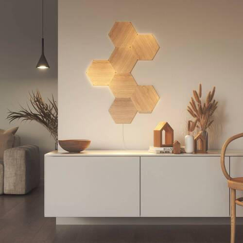 NANOLEAF HEXAGONS 7ER NANOLEAF WOOD LOOK HEXAGONS 23/0,6/20 cm - Braun/Naturfarben, Basics, Kunststoff (23/0,6/20cm)