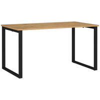 SCHREIBTISCH 140/80/75 cm Schwarz, Eichefarben in verschiedenen Holz-Dekoren erhältlich, justierbare Füße  - Eichefarben/Schwarz, MODERN, Holzwerkstoff/Metall (140/80/75cm) - Novel