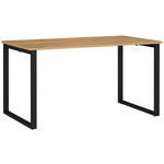 SCHREIBTISCH 140/80/75 cm Schwarz, Eichefarben in verschiedenen Holz-Dekoren erhältlich, justierbare Füße  - Eichefarben/Schwarz, MODERN, Holzwerkstoff/Metall (140/80/75cm) - Novel