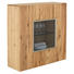 HIGHBOARD Altholz, Eiche mehrschichtige Massivholzplatte (Tischlerplatte) gebürstet, geölt Eichefarben - Eichefarben/Silberfarben, Natur, Glas/Holz (128/130/42,3cm) - Voglauer