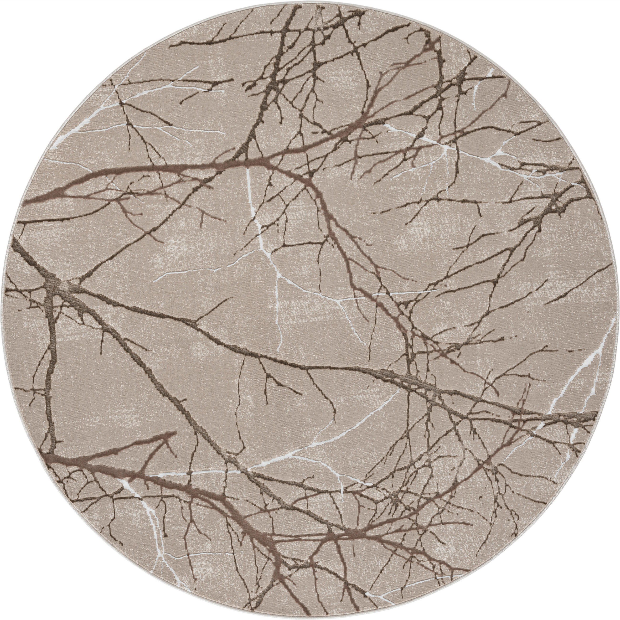 WEBTEPPICH Wohnzimmer 200 cm Creation Beige rund  - Beige, Basics, Textil (200cm) - Novel