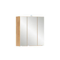 SPIEGELSCHRANK 60/64/20 cm  - Eiche Wotan/Alufarben, Natur, Glas/Holzwerkstoff (60/64/20cm) - Xora
