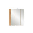 SPIEGELSCHRANK 60/64/20 cm - Eiche Wotan/Alufarben, Natur, Glas/Holzwerkstoff (60/64/20cm) - Xora