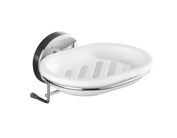 TVÅLKOPP metall, plast  - vit/kromfärg, Basics, metall/plast (28/11,5/17,5cm)
