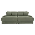 BIGSOFA in Cord Olivgrün - Schwarz/Olivgrün, MODERN, Kunststoff/Textil (230/85/190cm) - Carryhome