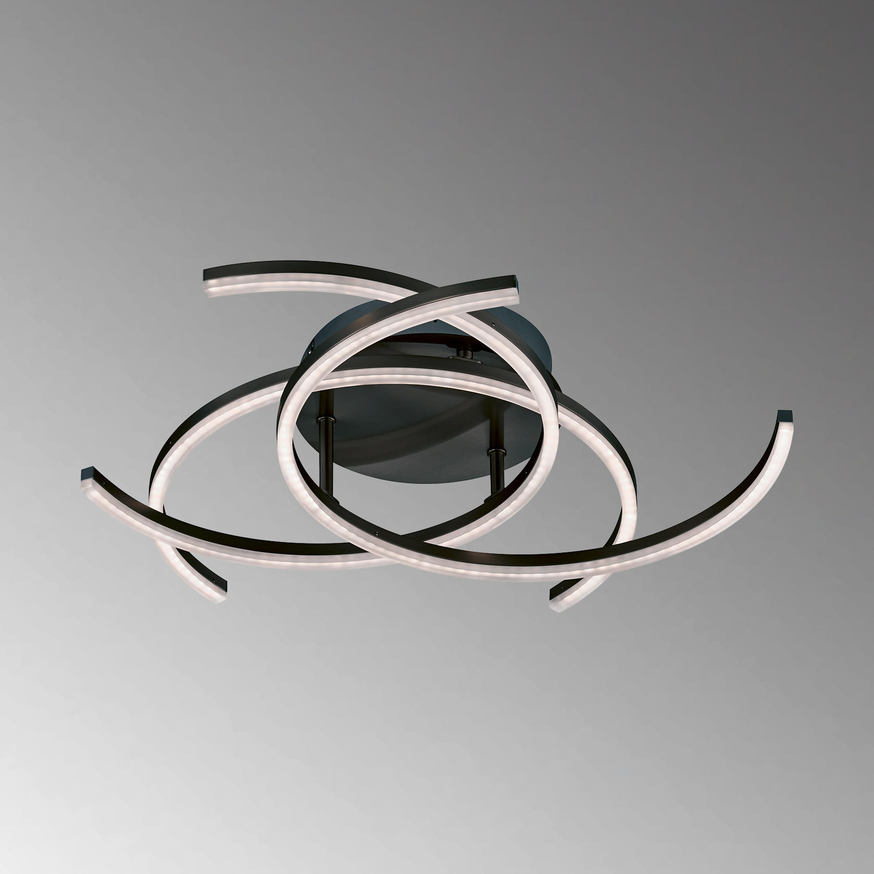 LED-DECKENLEUCHTE   68 cm   - Sandfarben/Schwarz, Design, Metall (68cm) - Fischer & Honsel