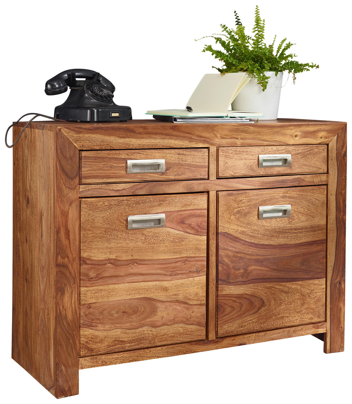 SIDEBOARD 90/70/40 cm  - Silberfarben/Sheeshamfarben, Design, Holz/Metall (90/70/40cm) - MID.YOU