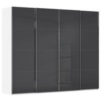 SCHWEBETÜRENSCHRANK 271/223/68 cm,  in Schwarz, Weiß, 4 Tür(en)  - Chromfarben/Schwarz, Design, Glas/Holzwerkstoff (271/223/68cm) - Novel